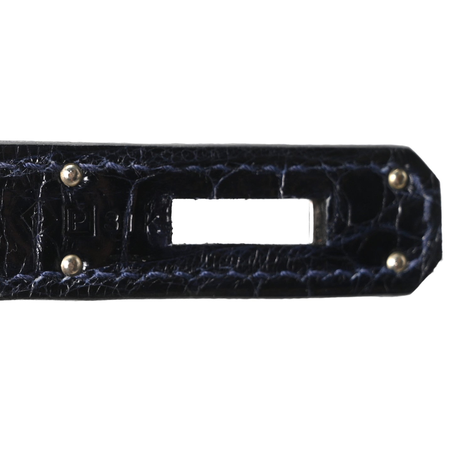 Hermes Shiny Porosus Crocodile Birkin 30 Bleu Marine 7 of 11