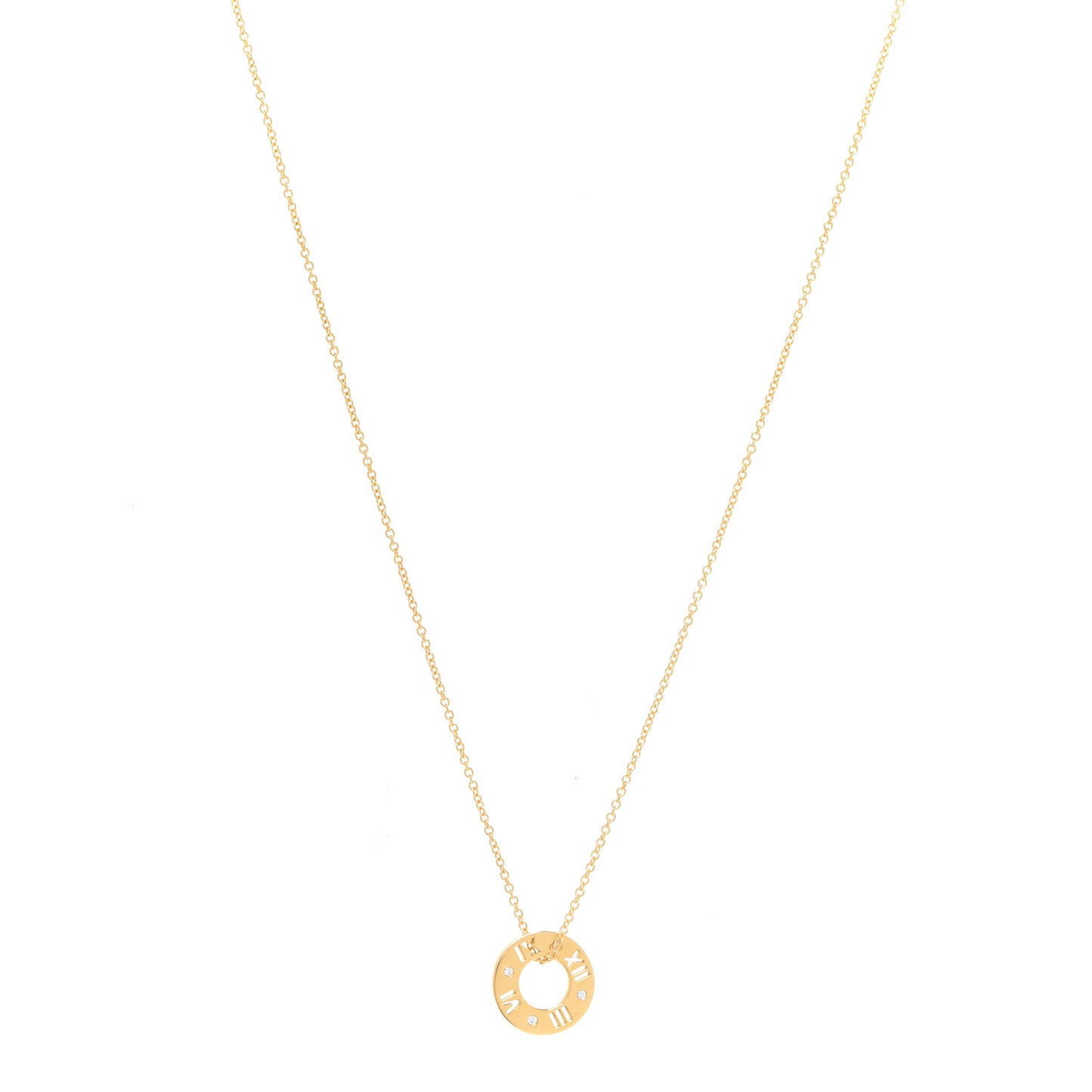 18K Yellow Gold Diamond Atlas Pierced Pendant Necklace