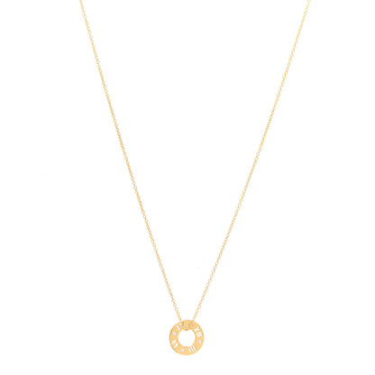 Tiffany 18K Yellow Gold Diamond Atlas Pierced Pendant Necklace 1 of 7