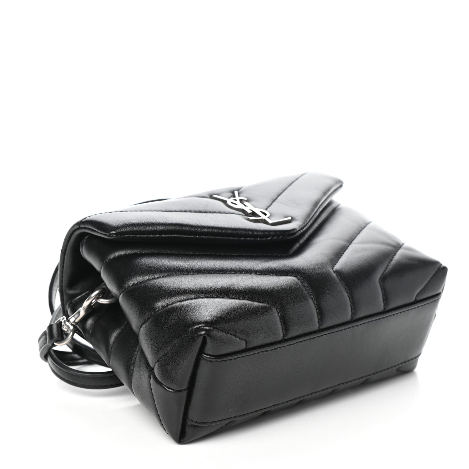 Saint Laurent Calfskin Y Quilted Monogram Toy Loulou Crossbody Bag Black 4 of 9