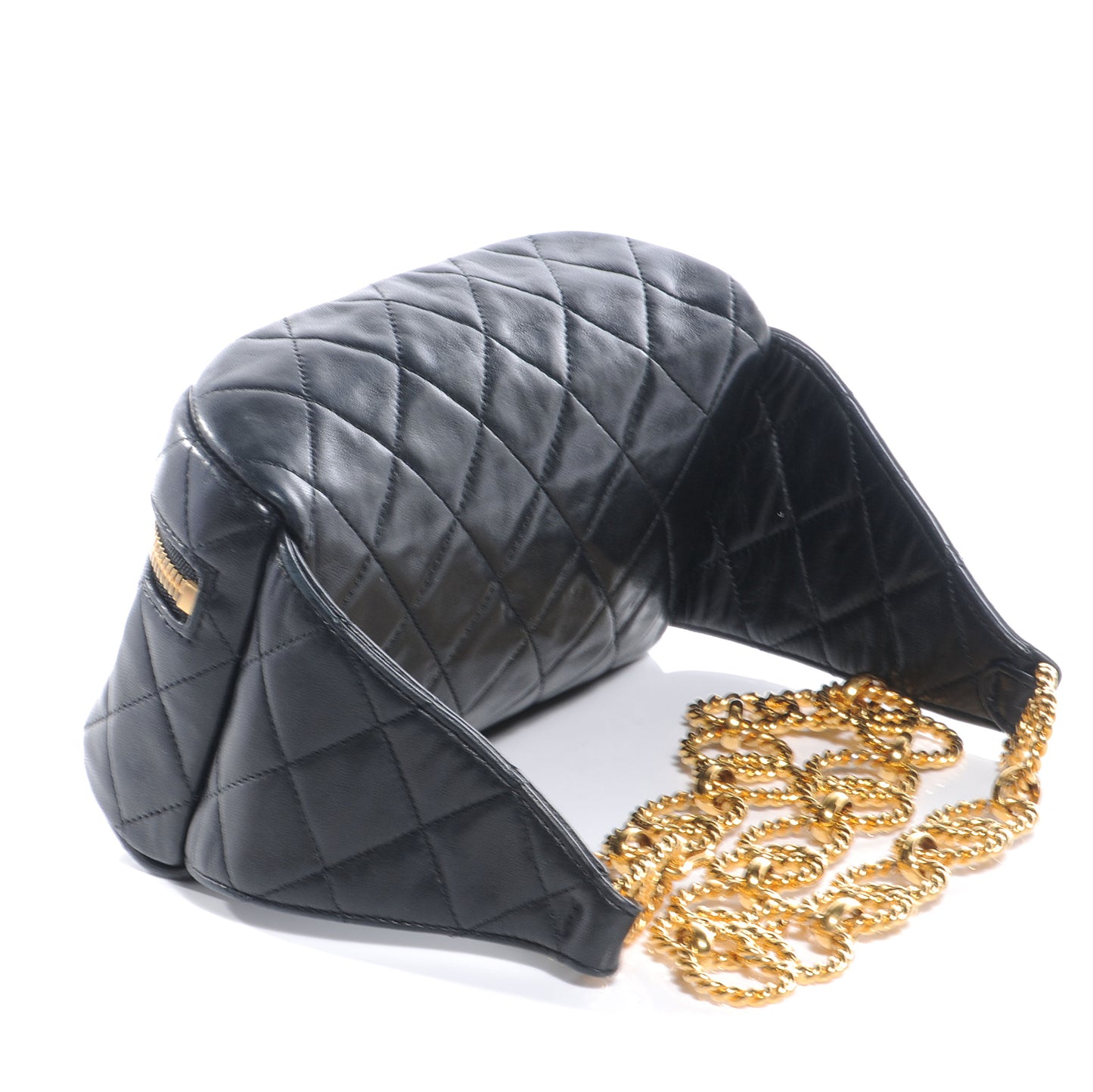 Lambskin Belt Bag Fanny Pack Black