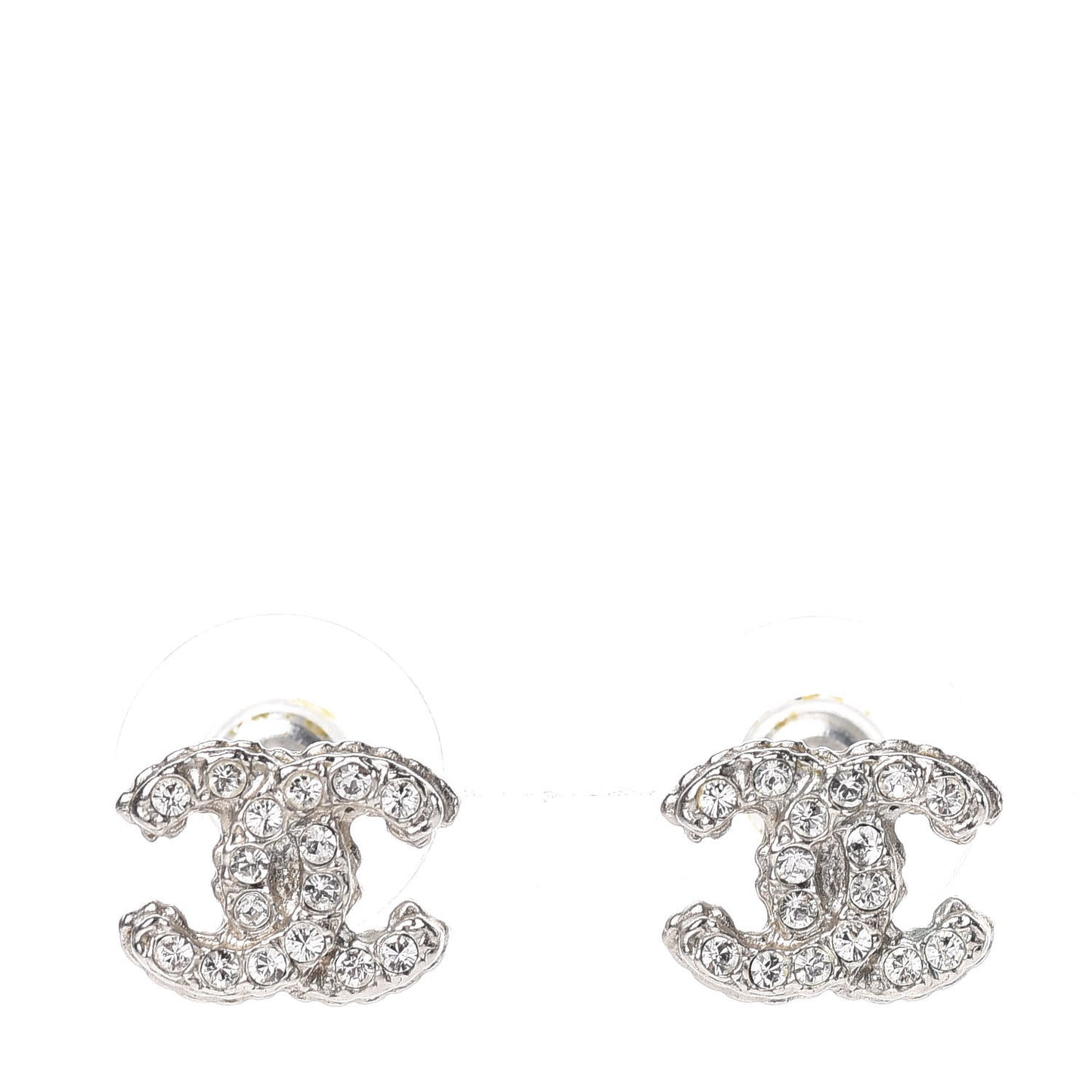 Crystal Mini CC Earrings Silver