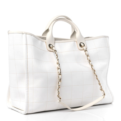 Chanel Cotton Large Deauville Tote White 4 of 13