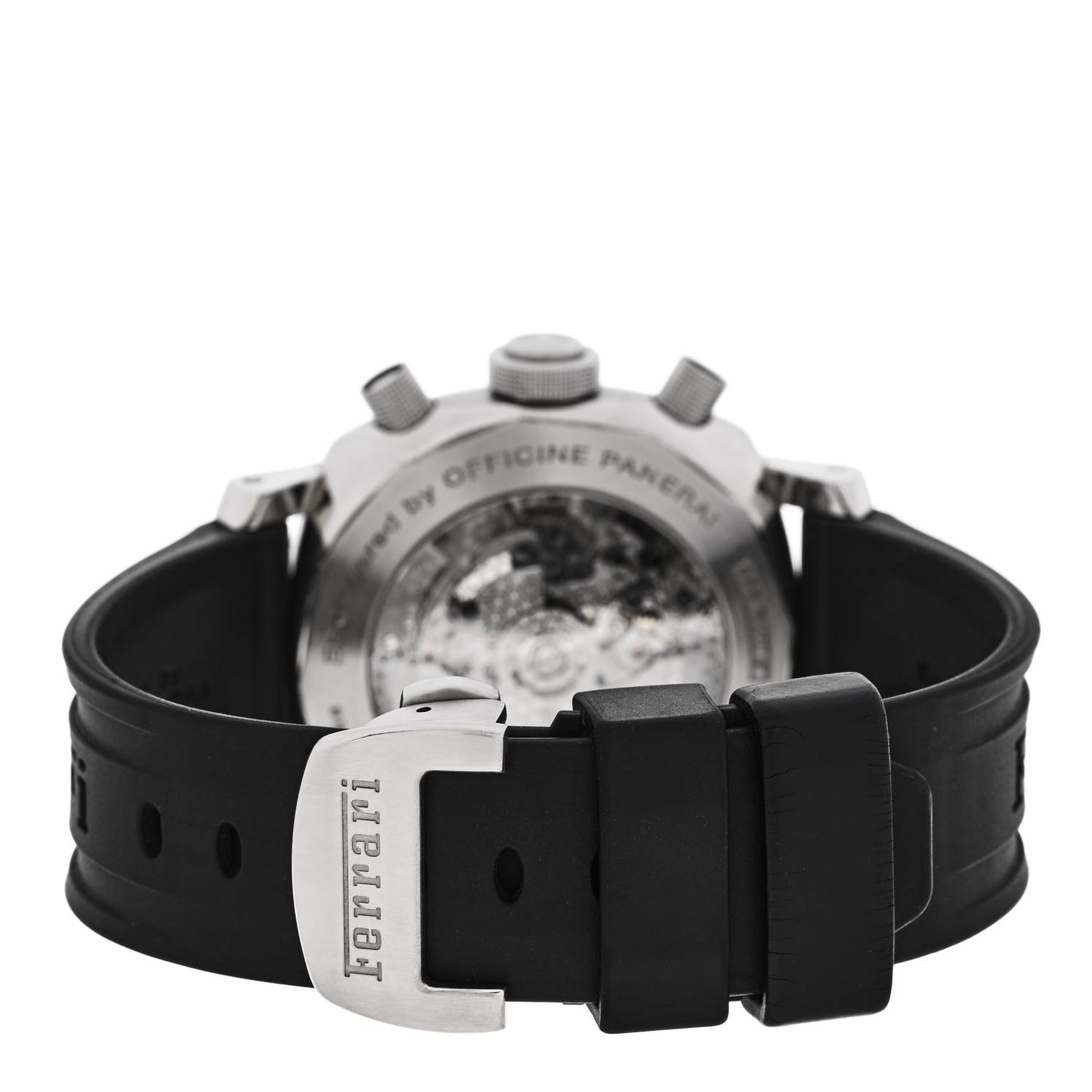 Stainless Steel Rubber 45mm Ferrari Rattrapante Limited Edition Automatic Watch Black FER00010