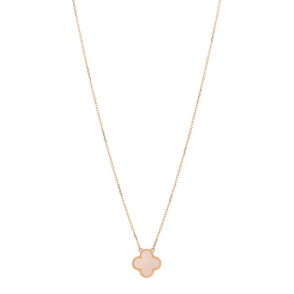 Van Cleef & Arpels 18K Yellow Gold Mother of Pearl Vintage Alhambra Pendant Necklace 1 of 3