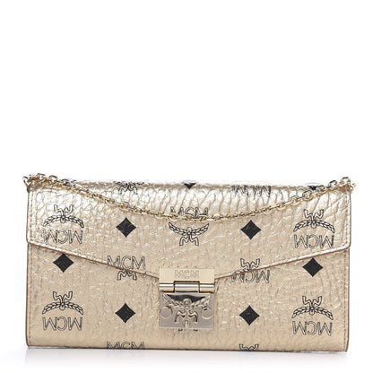 MCM Metallic Visetos Patricia Wallet On Chain Gold 1 of 10