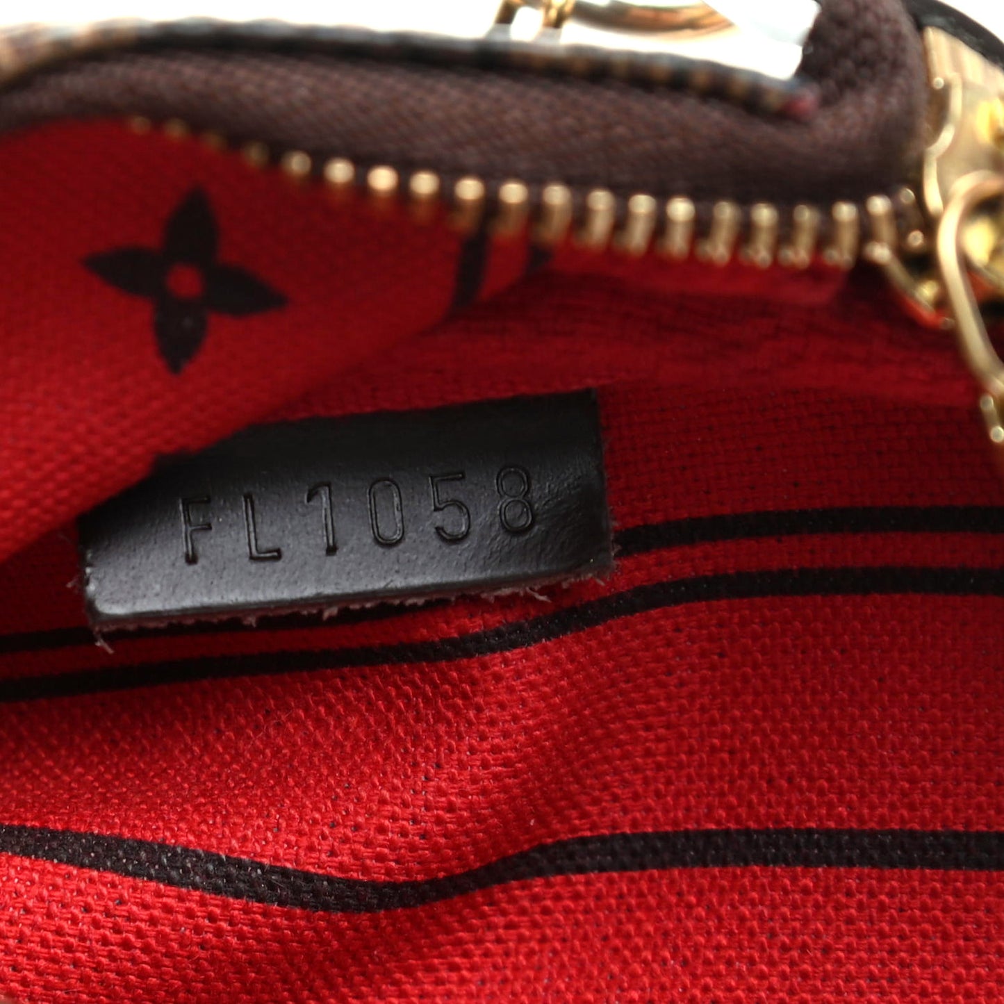 Damier Ebene Complice Trunks and Bags Mini Pochette Accessories Red