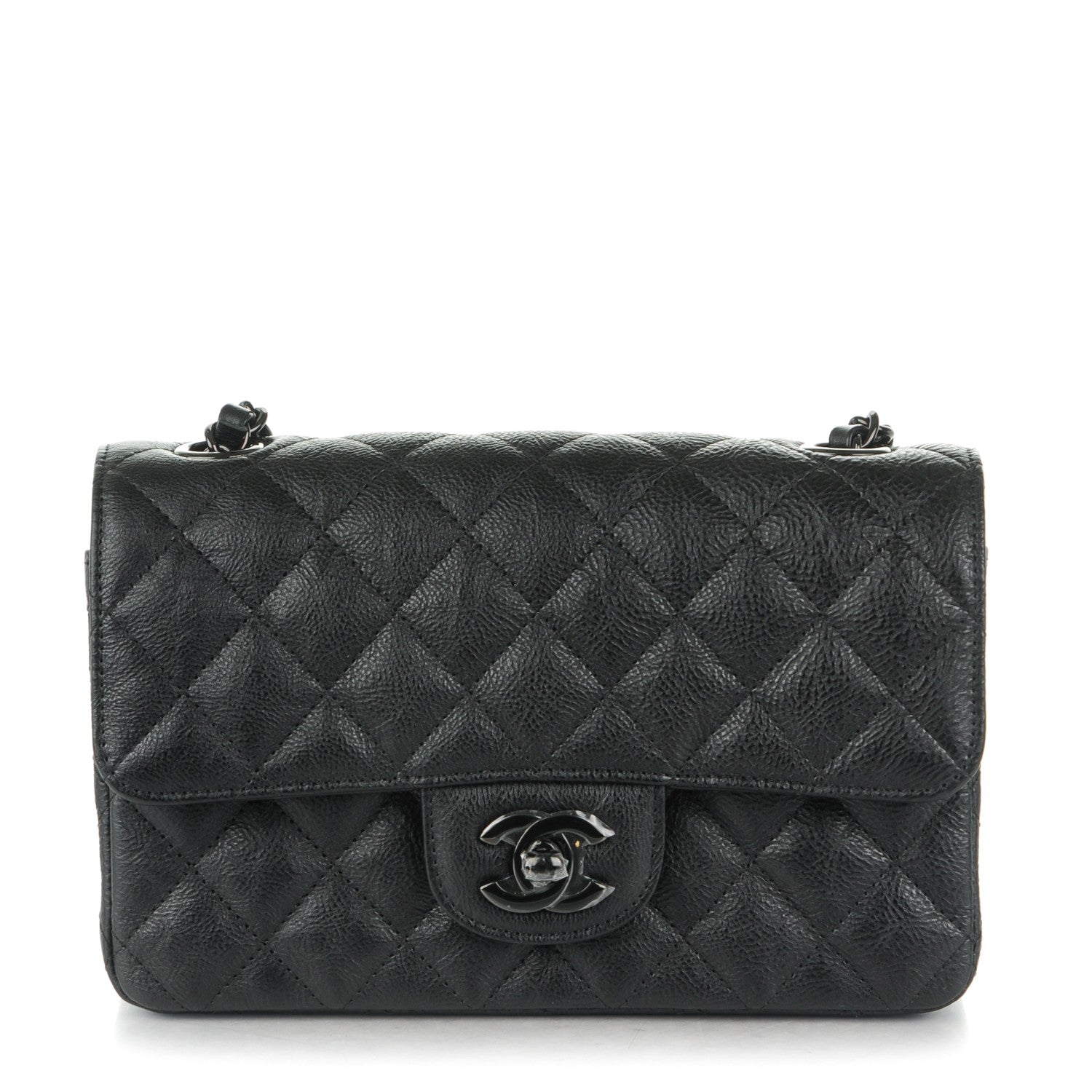 Chanel Calfskin Quilted Mini Rectangular Flap So Black 1 of 8