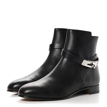 Hermes Calfskin Neo Low Boots 38 Black 3 of 12
