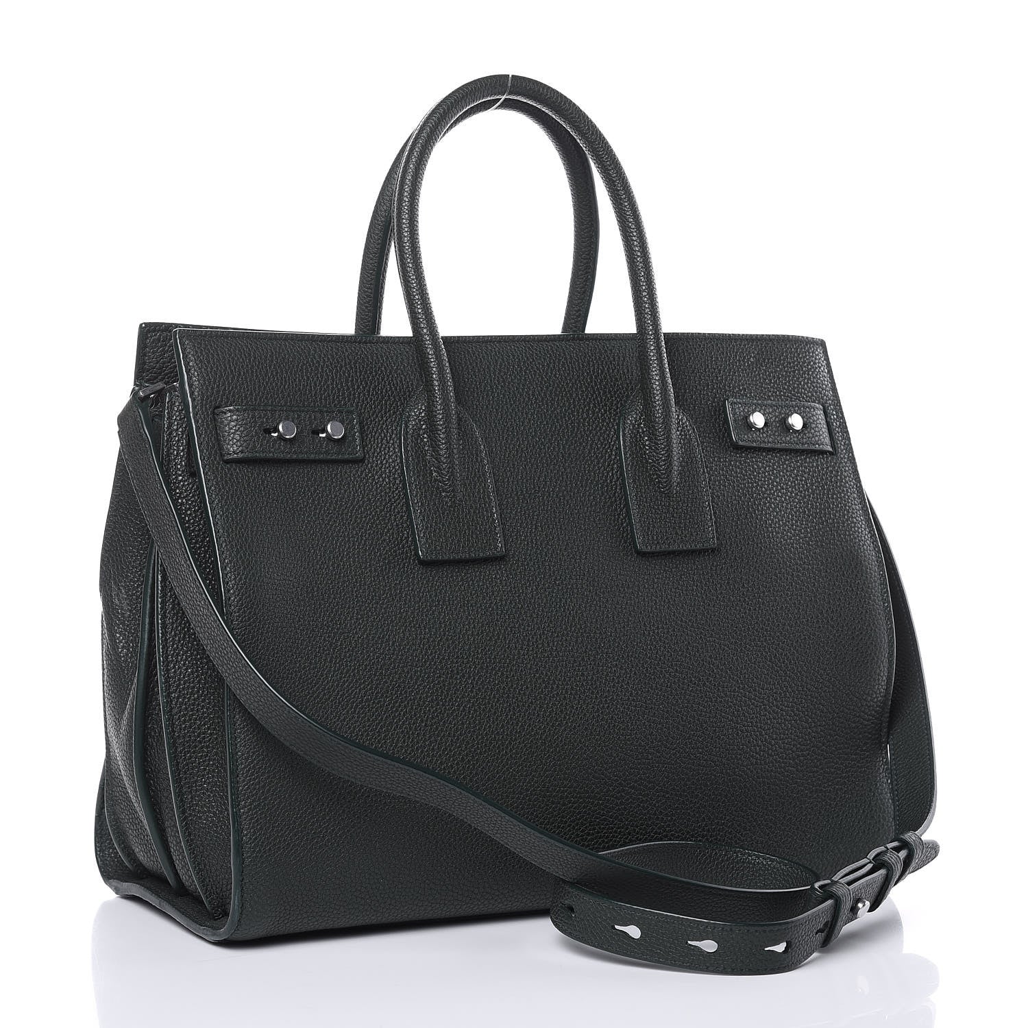 Saint Laurent Grained Calfskin Small Supple Sac De Jour Dark Vert 3 of 11