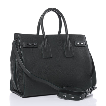 Saint Laurent Grained Calfskin Small Supple Sac De Jour Dark Vert 3 of 11