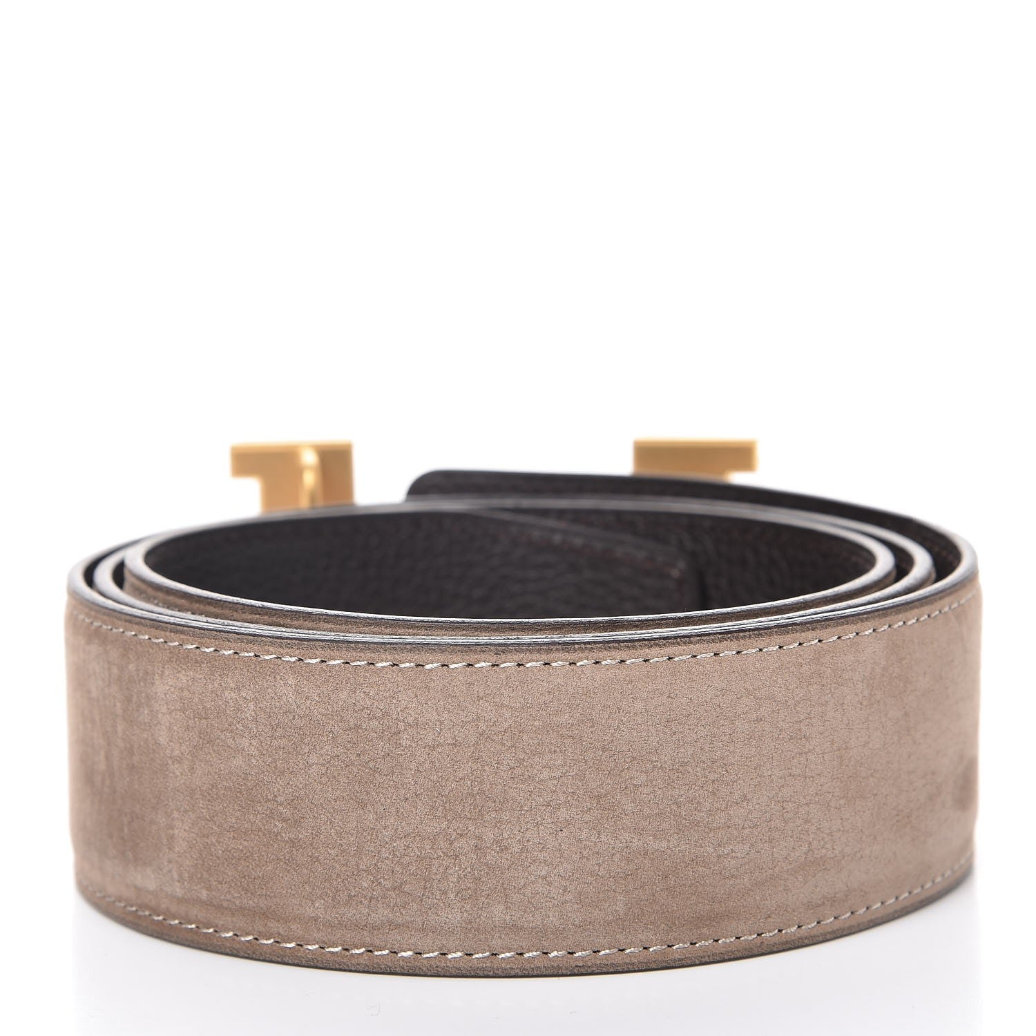 Hermes Togo Nubuck 42mm Constance H Belt 90 Chocolate 3 of 6