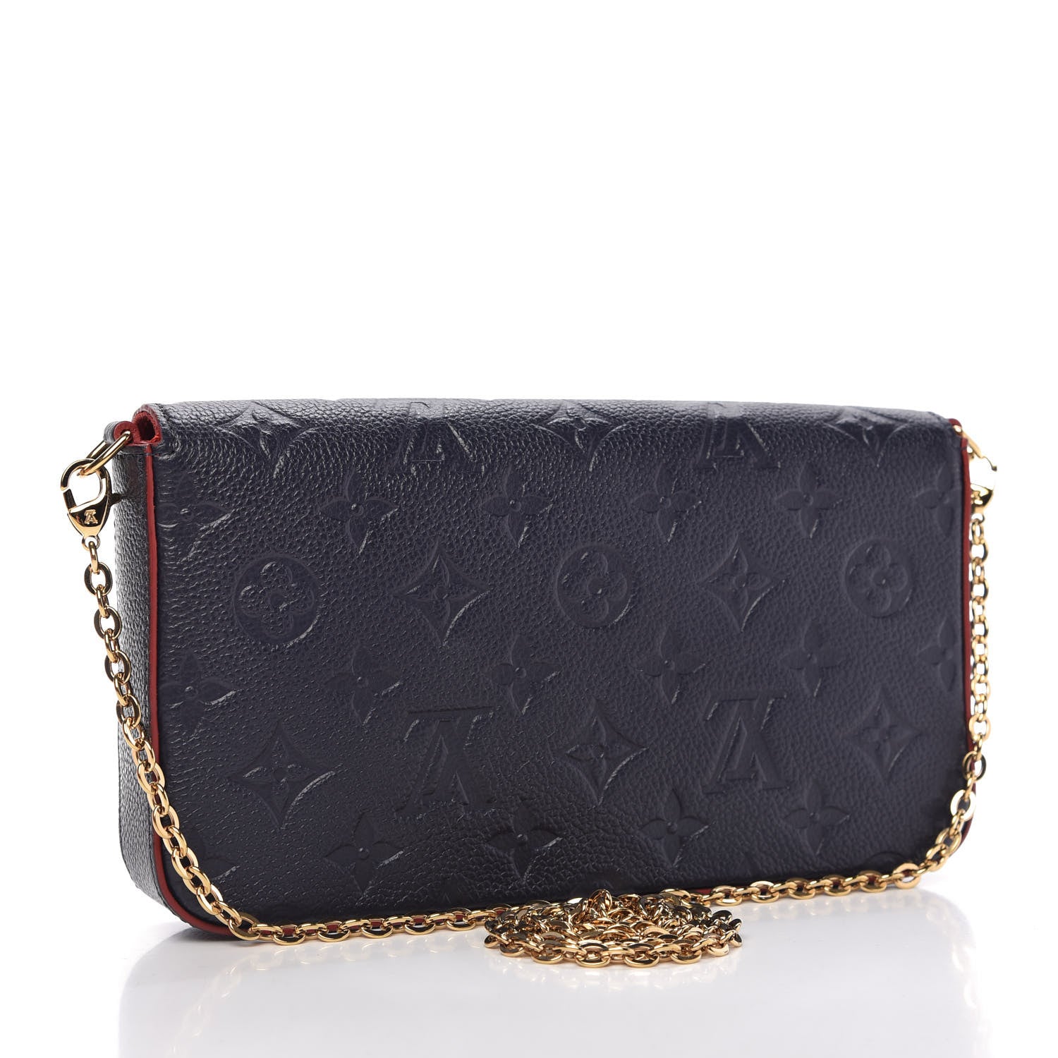 Louis Vuitton Empreinte Pochette Felicie Chain Wallet Marine Rouge 3 of 12