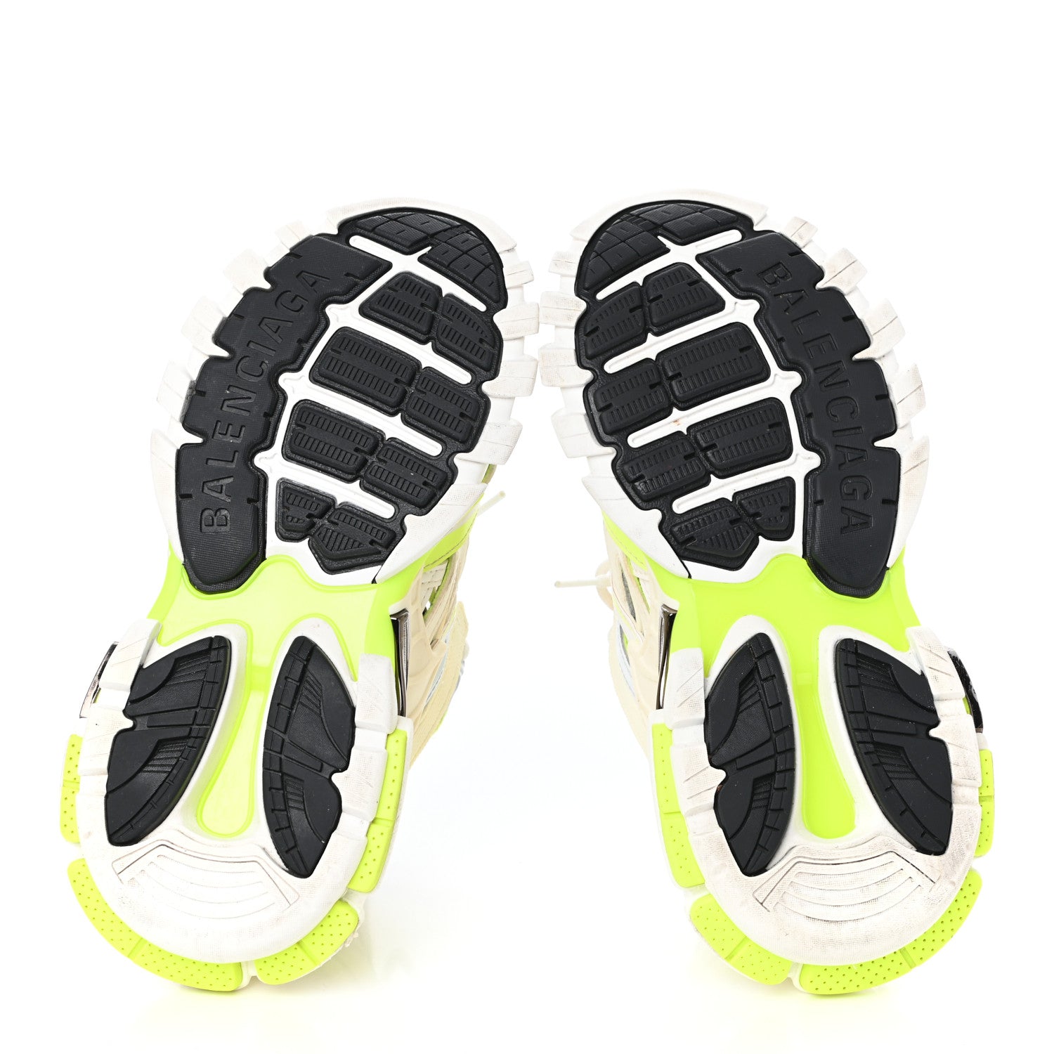 Balenciaga Rubber Mesh Bi-Color Womens Track.2 Open Sneakers 7 White Fluo Yellow 5 of 6