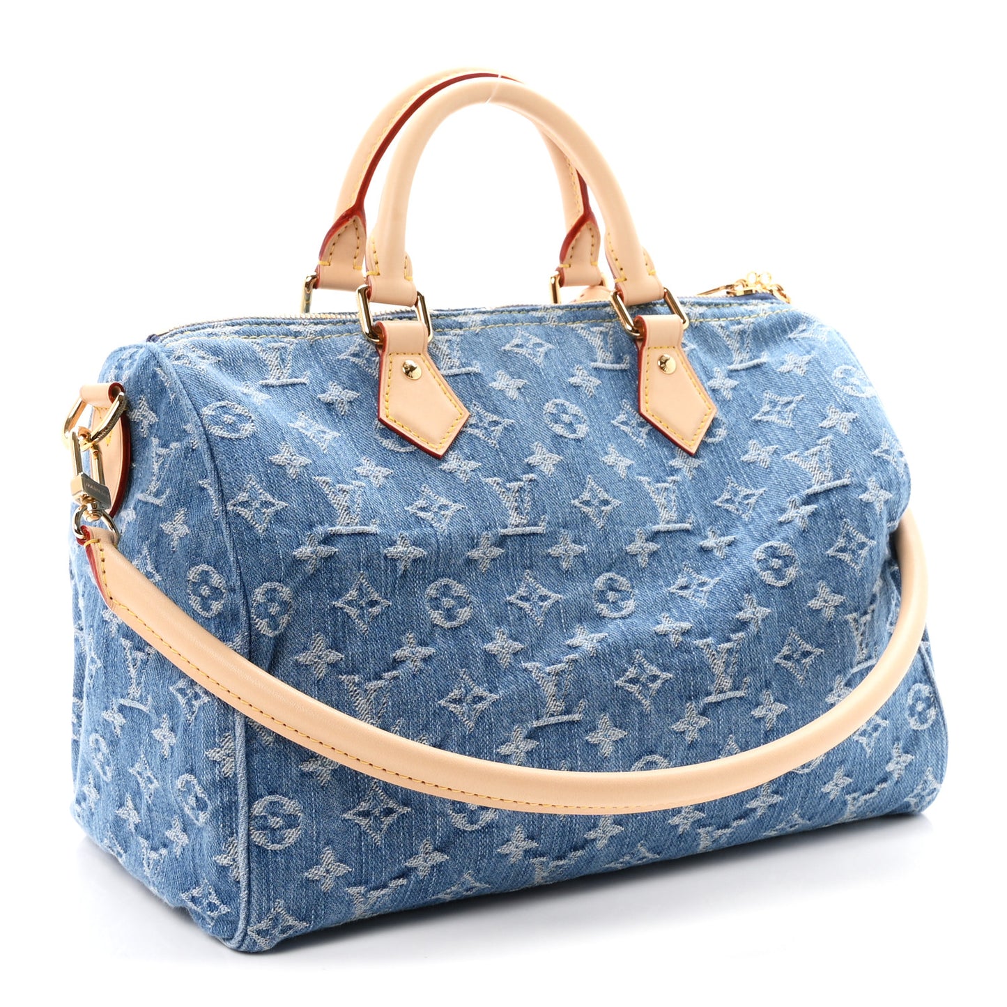 Monogram Denim Speedy Soft 30 Blue