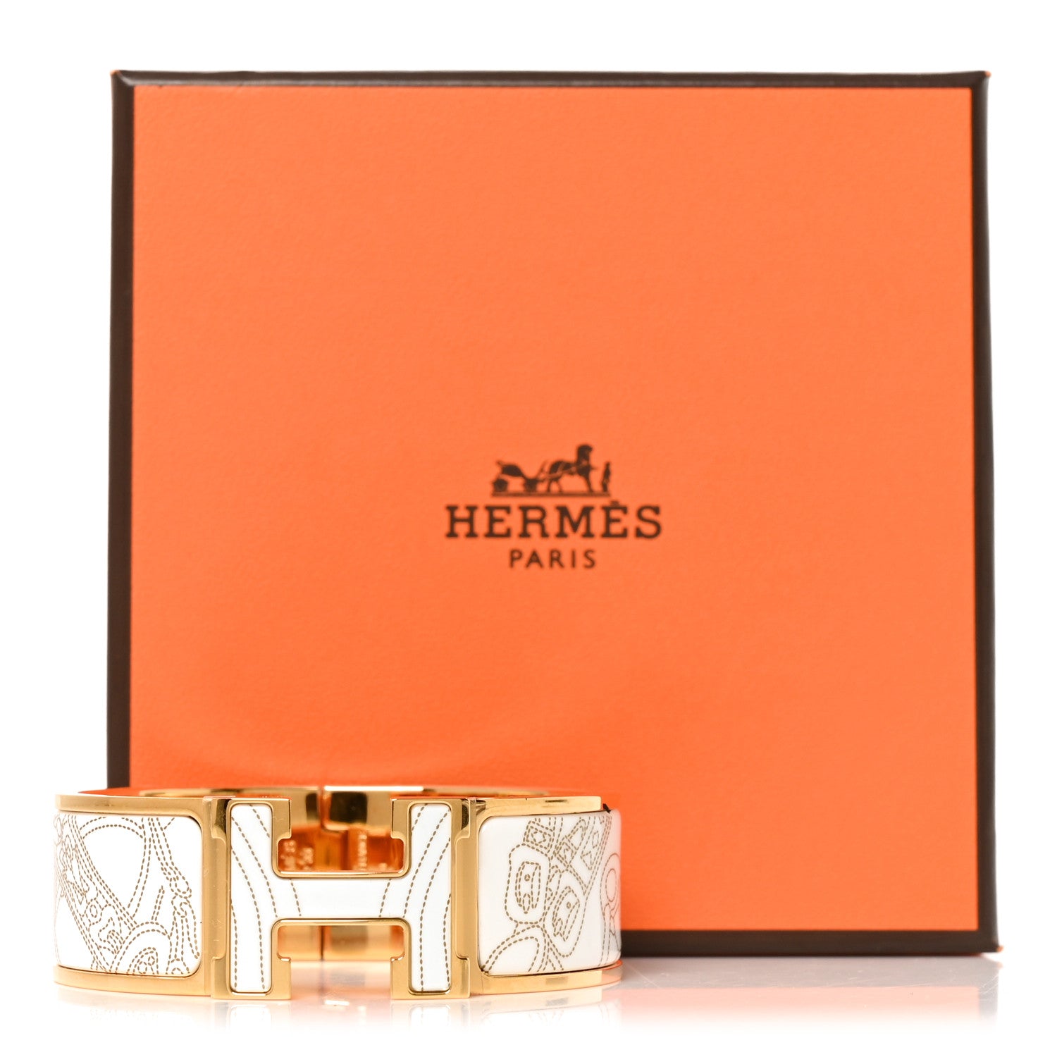 Hermes Enamel Printed Wide Brides de Gala Applique Pique Clic Clac H Bracelet PM Confetis 5 of 5