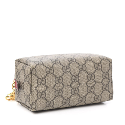 Gucci Soft GG Supreme Monogram Calfskin Small Ophidia Cosmetic Case Beige Ebony Hibiscus Red 3 of 7