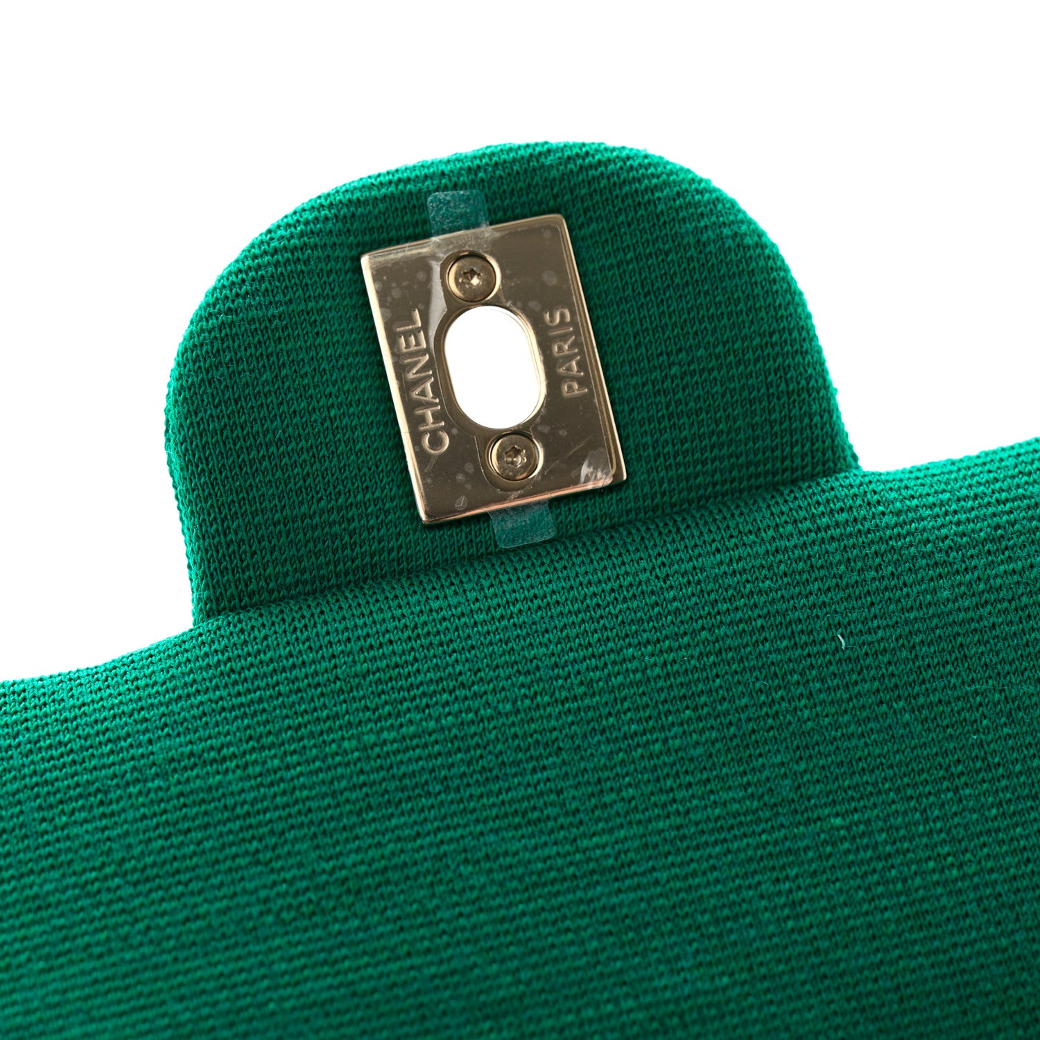 Chanel Wool Jersey Flap Clutch Green 8 of 9