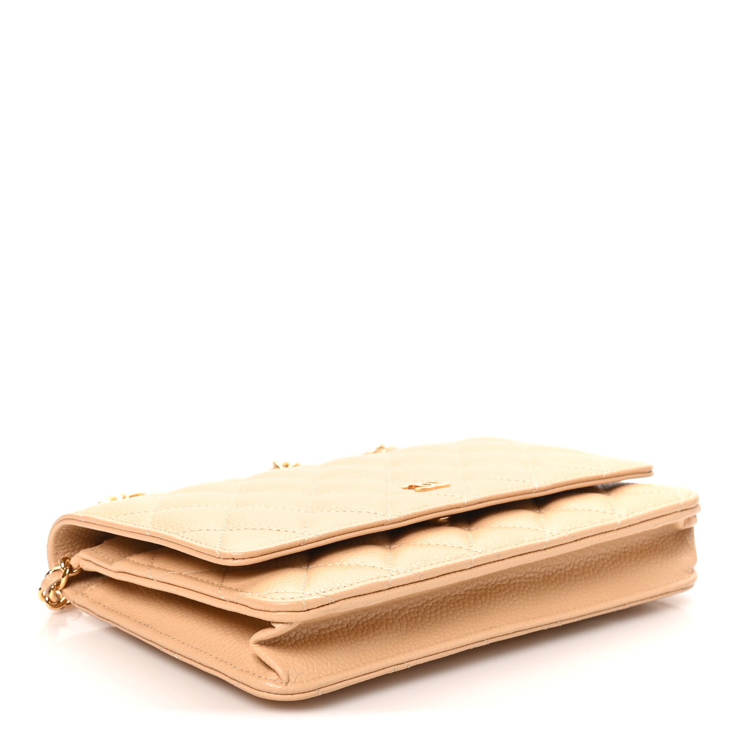 Chanel Caviar Quilted Wallet on Chain WOC Beige 4 of 10