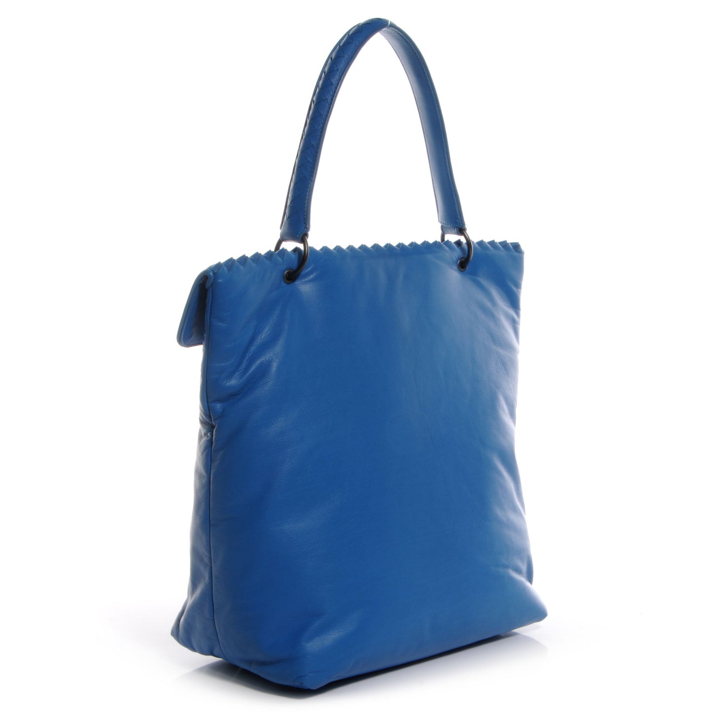 Leather Intrecciato Large Plume Tote Delft Blue