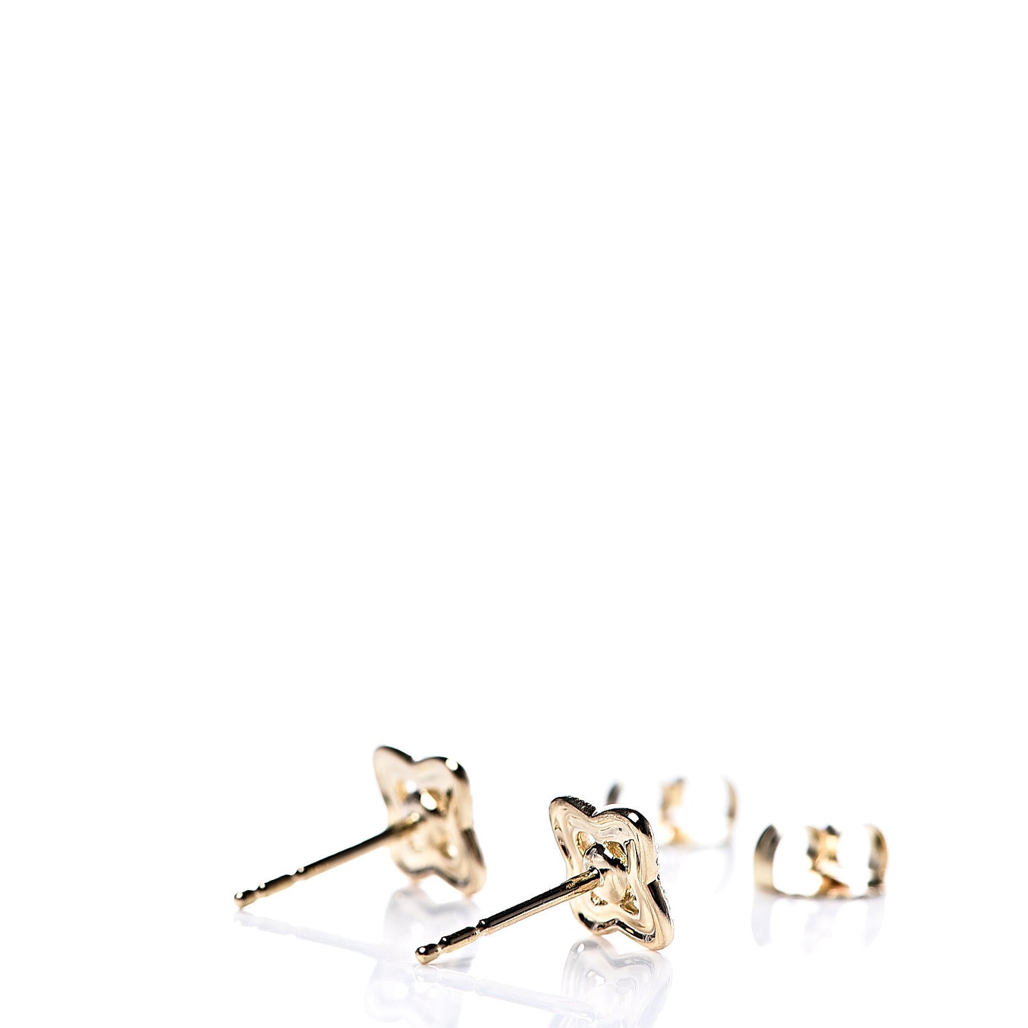 18K Yellow Gold Diamond Quatrefoil Stud Earrings