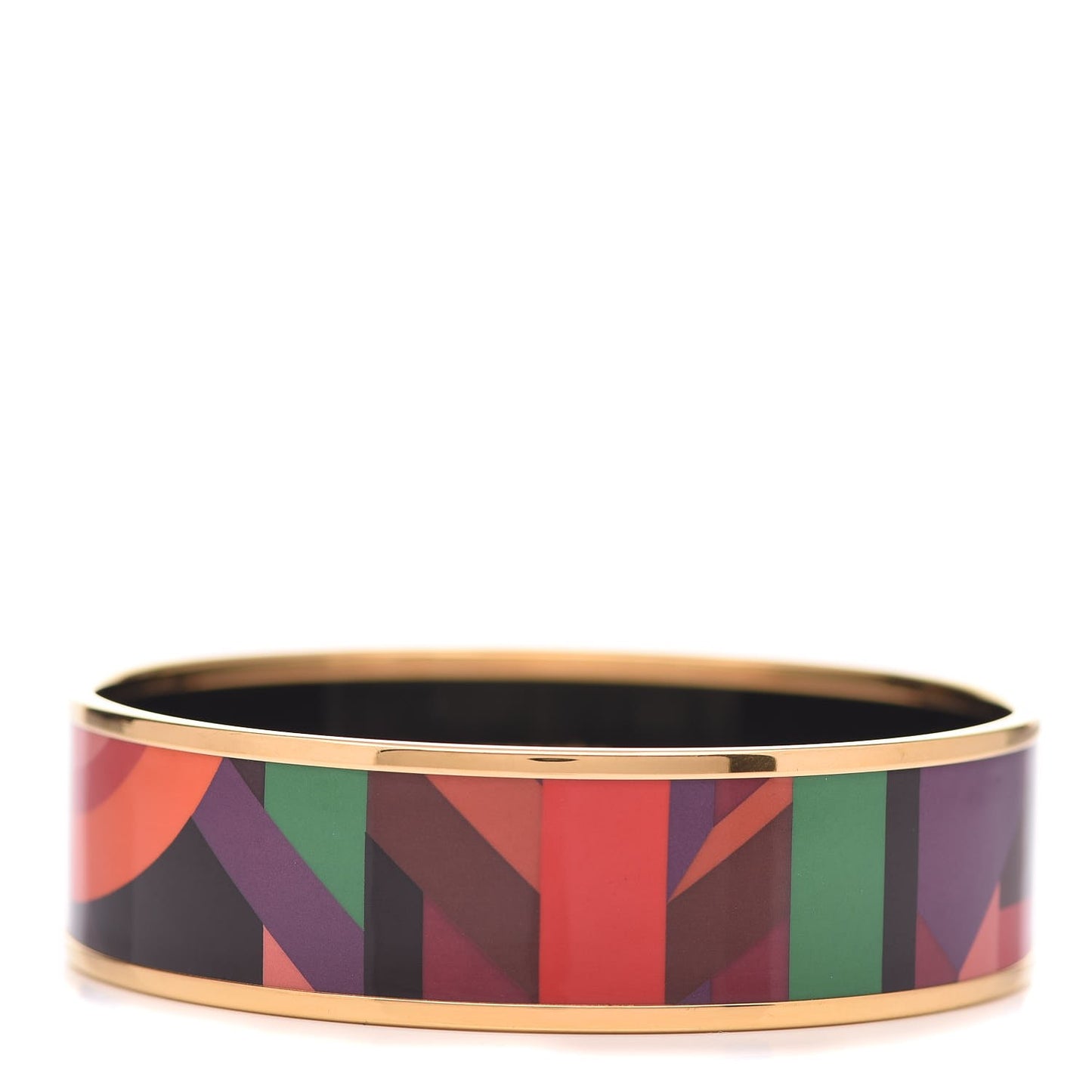 Enamel Printed Wide Perspective Cavaliere Bracelet 65 Cacao