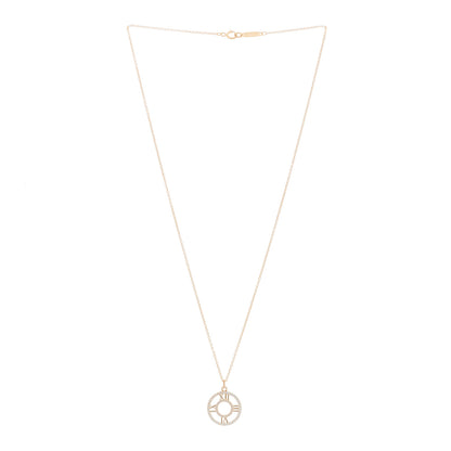 Tiffany 18K Rose Gold Diamond Small Atlas Open Pave Pendant Necklace 2 of 5