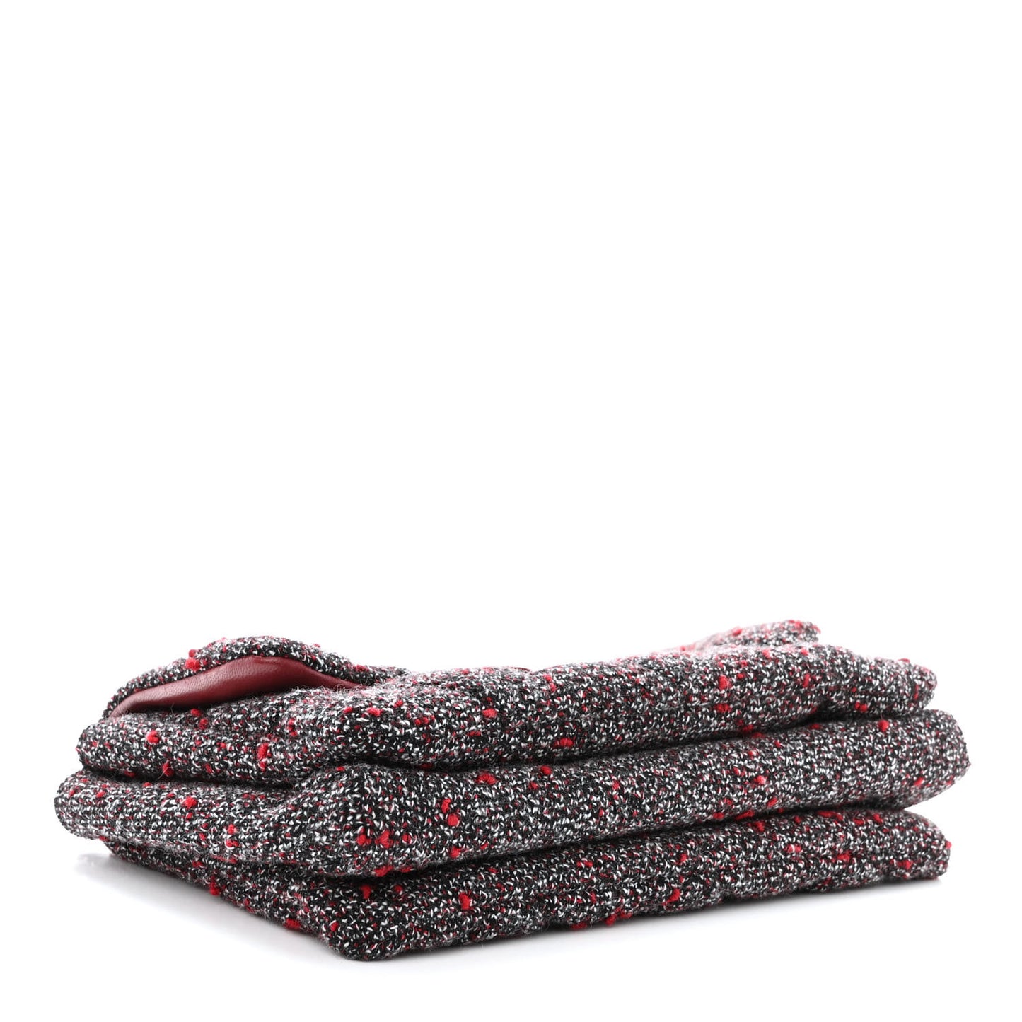 Tweed Quilted Gelly Bag Burgundy Multicolor