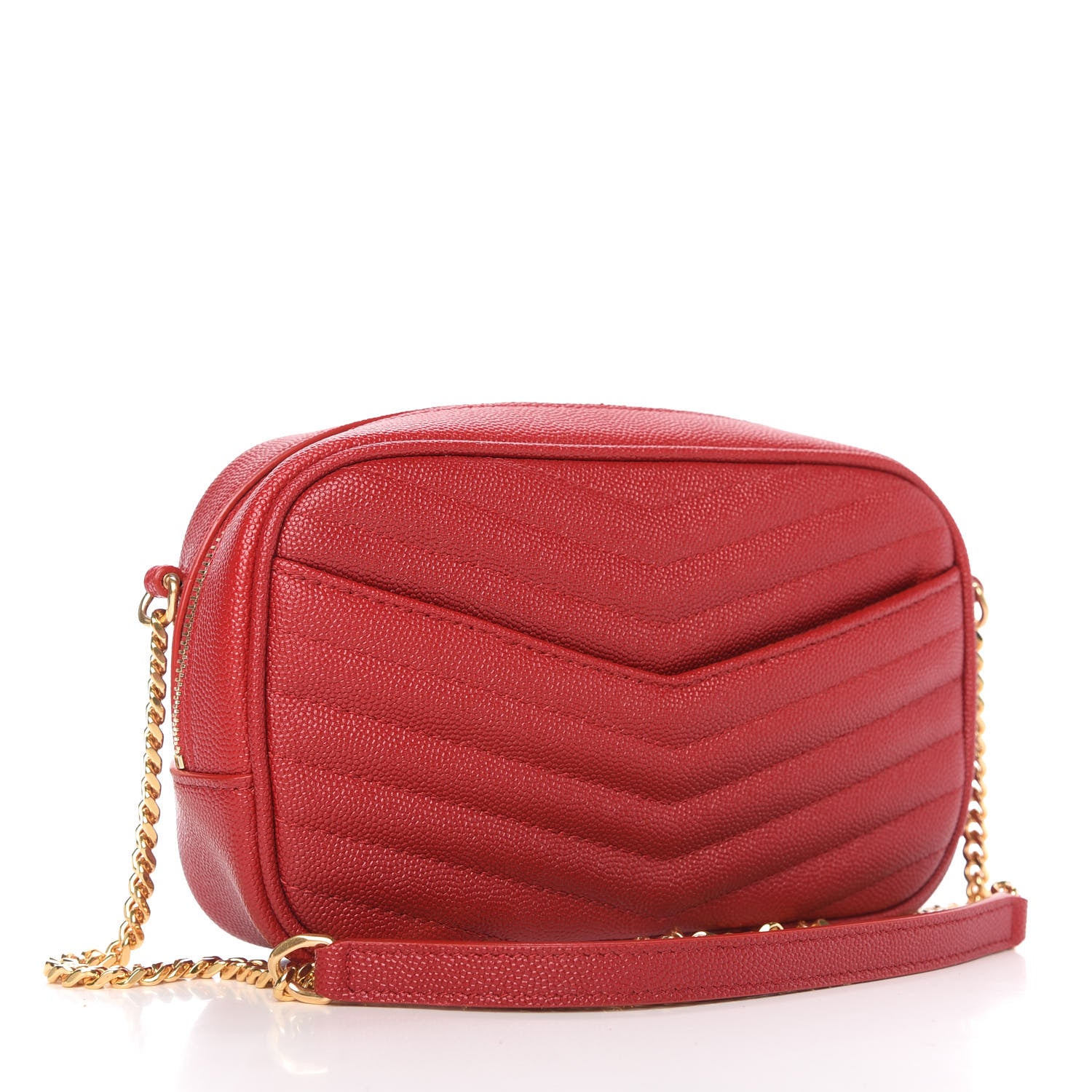 Saint Laurent Grain De Poudre Matelasse Monogram Mini Lou Camera Bag Eros Red 3 of 10