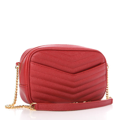 Saint Laurent Grain De Poudre Matelasse Monogram Mini Lou Camera Bag Eros Red 3 of 10