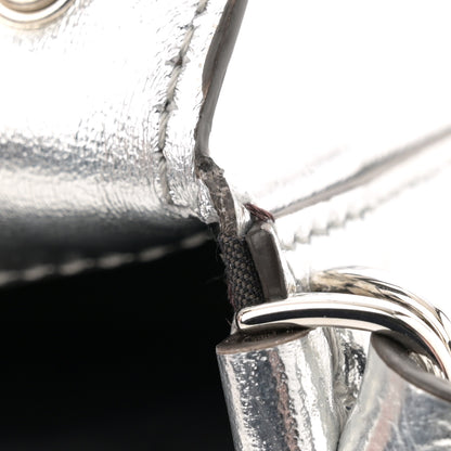 Fendi Vitello Catalan Mirror FF 1974 Embossed Phone Baguette Argento 11 of 12