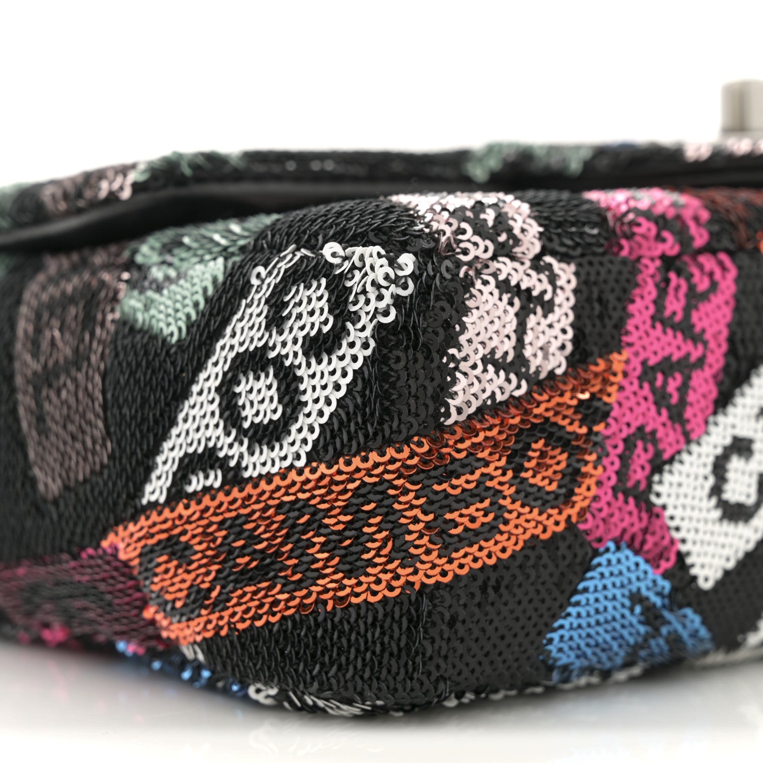 Chanel Sequin Logo Small Flap Ruthenium Multicolor 9 of 10