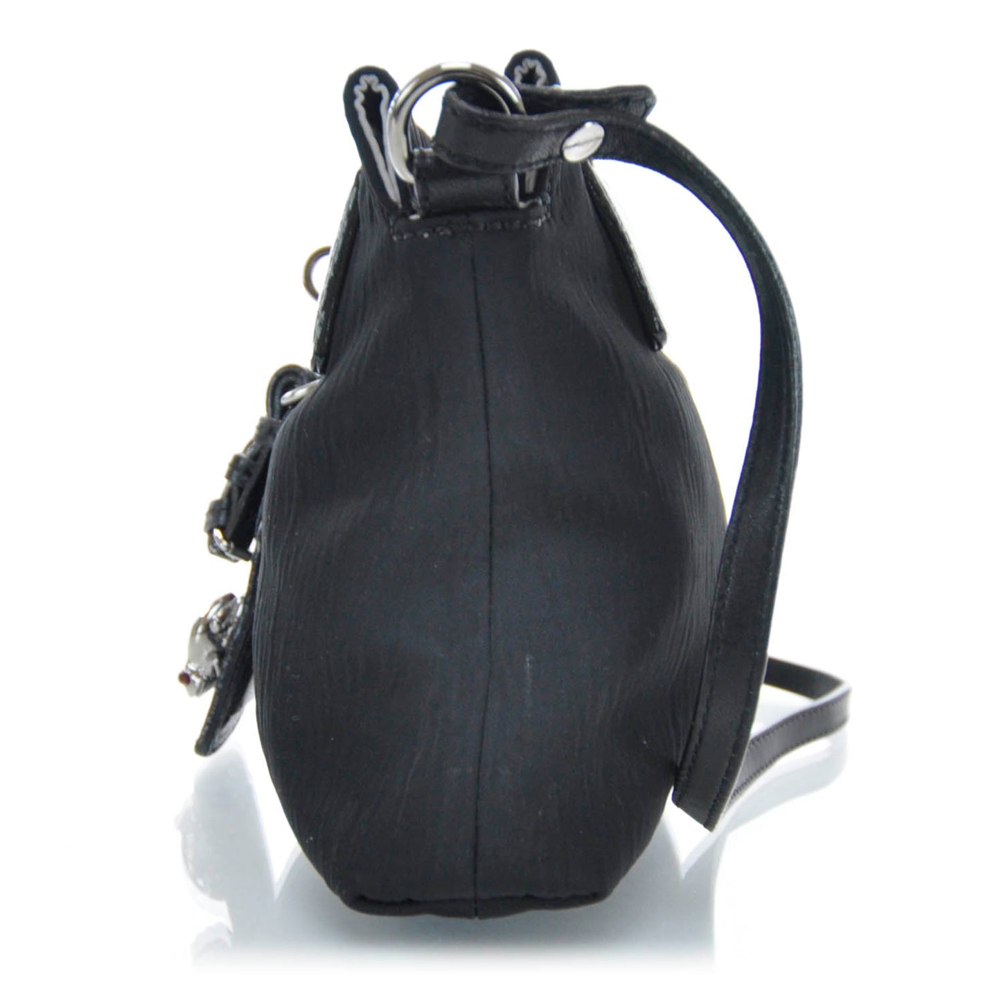 Nylon Lucky Love Oversized Clutch Bag Black