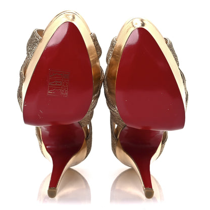 Christian Louboutin Glitter Mini Specchio Balota Platform Sandals 37.5 Gold 7 of 16