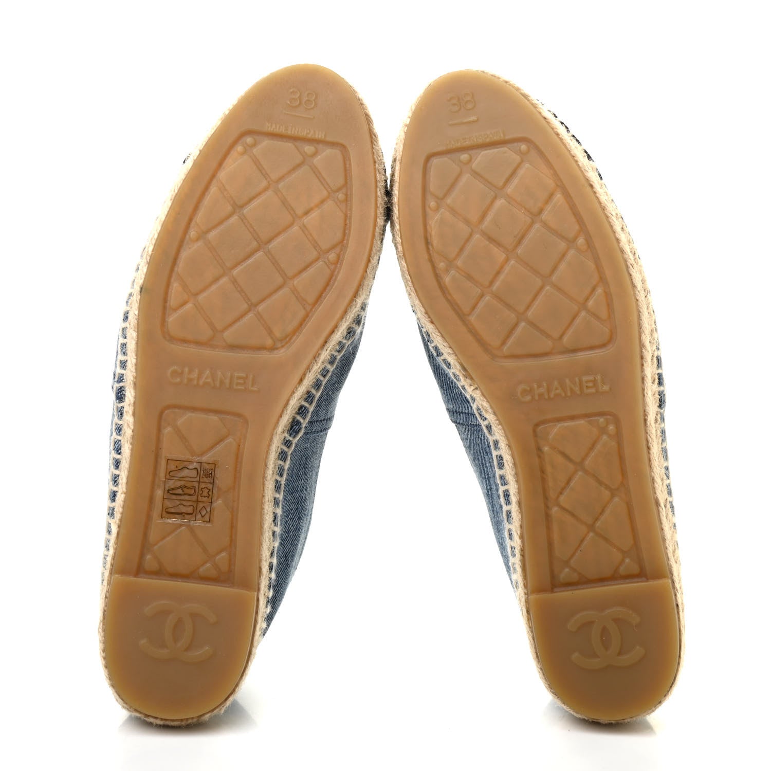 Chanel Denim CC Espadrilles 38 Blue Black 5 of 9
