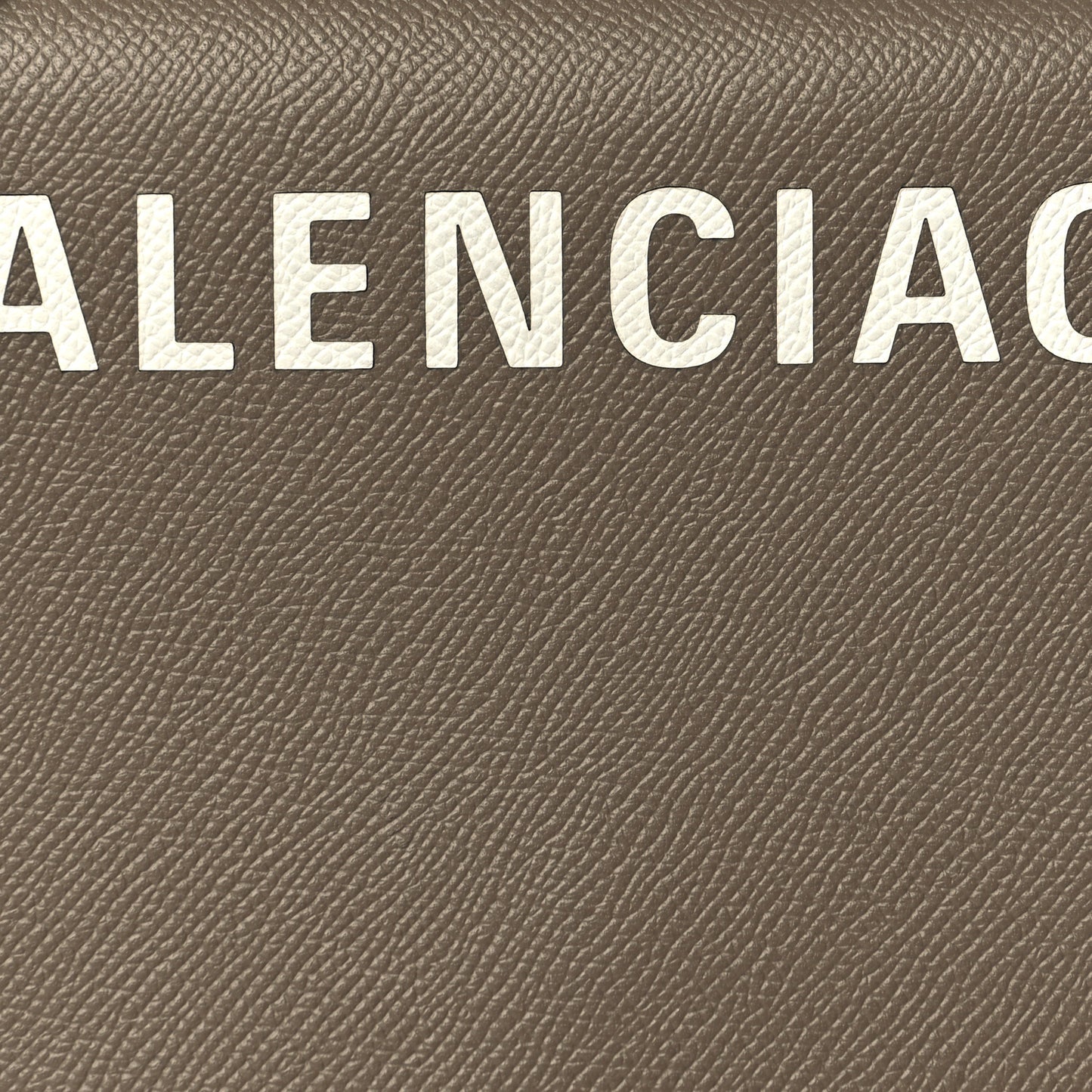 Signature Grained Calfskin Logo Print Ville Day Bag XS Mink Grey White