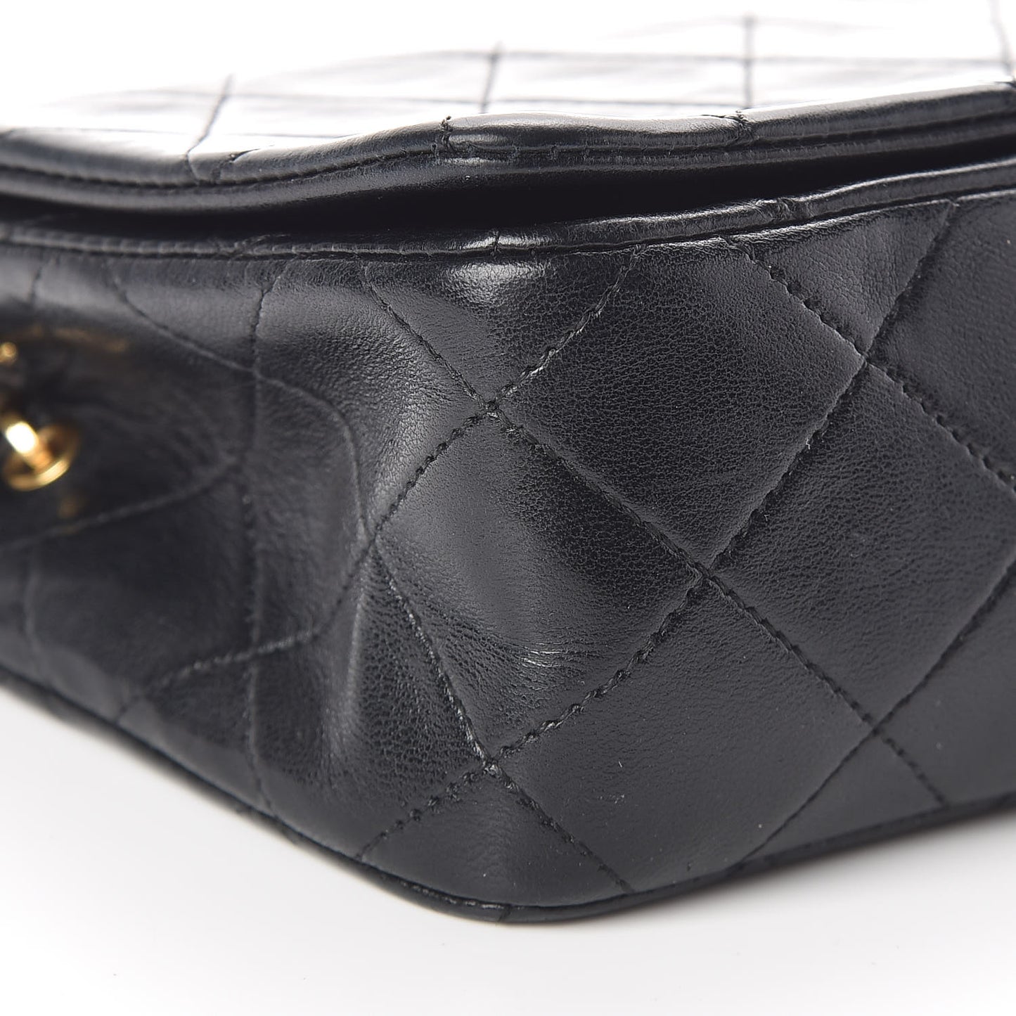 Lambskin Quilted Small Single Flap Bag Black