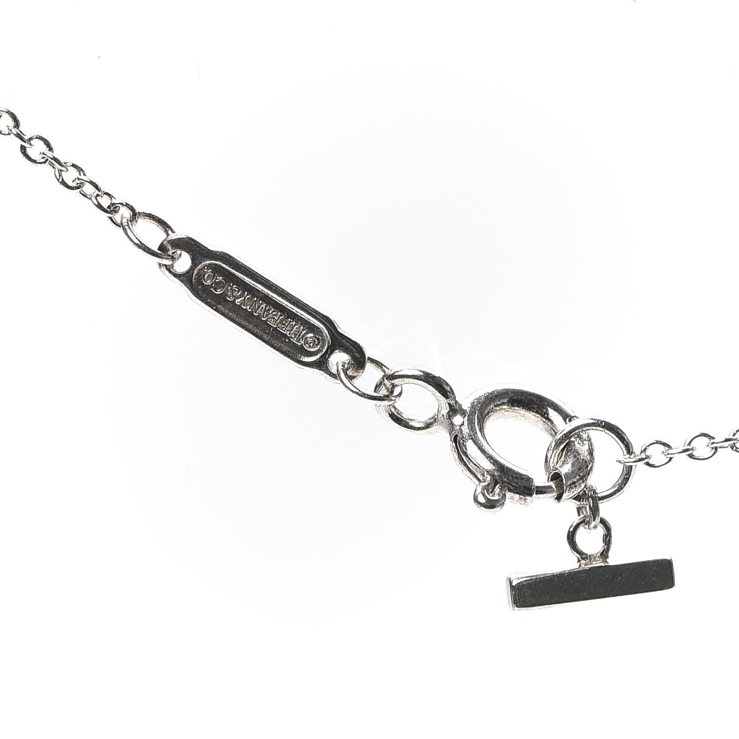 Tiffany Sterling Silver Small T Smile Pendant Necklace 4 of 5