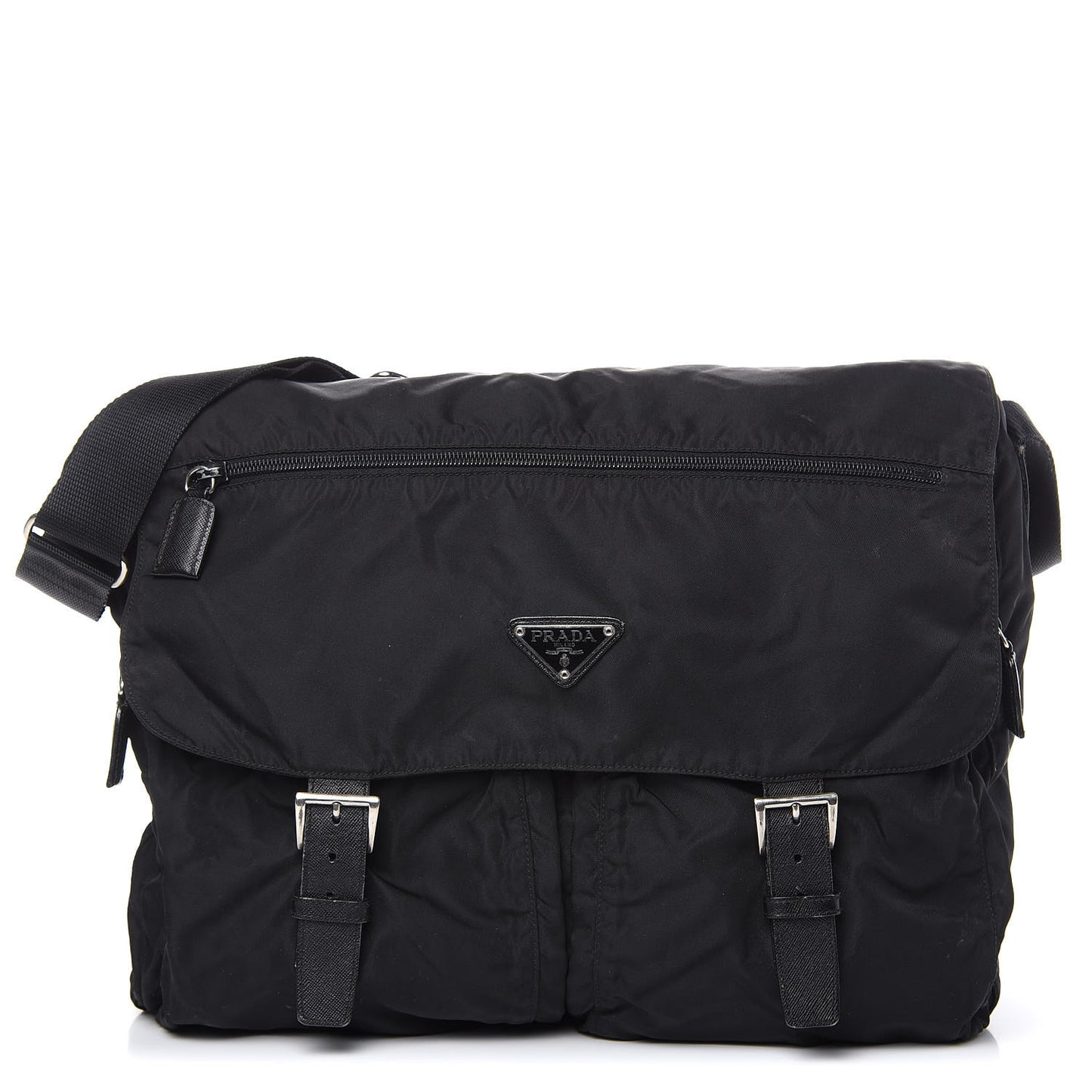 Nylon Vela Messenger Bag Black