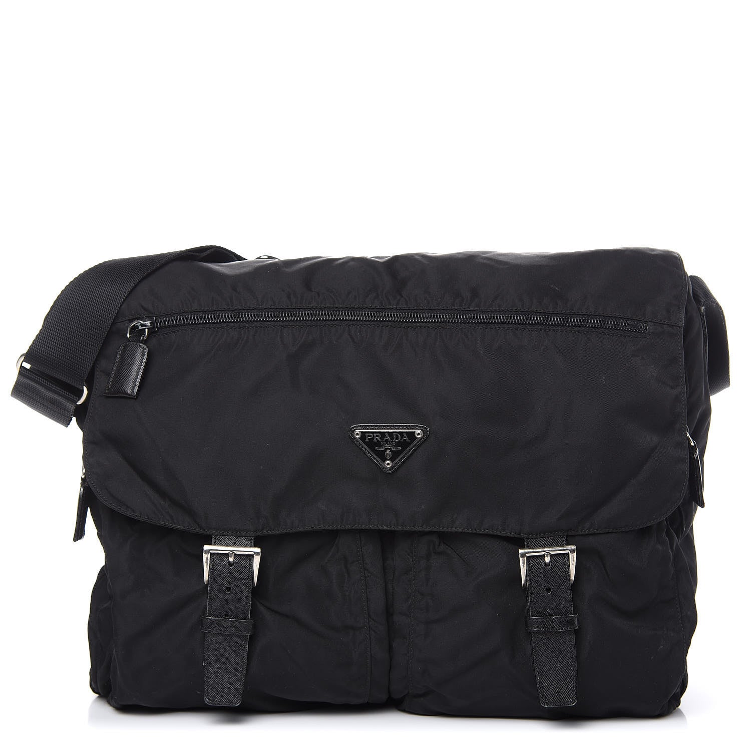 Prada Nylon Vela Messenger Bag Black 1 of 17