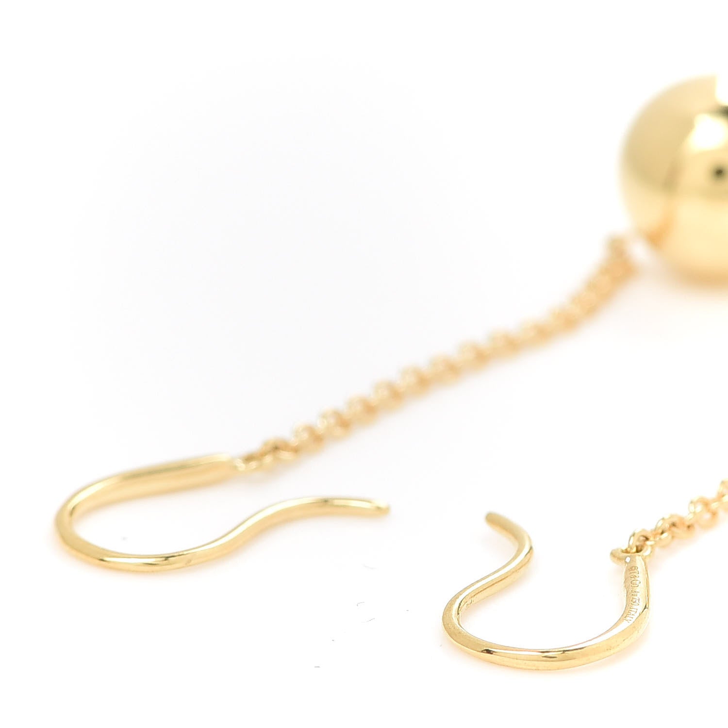 Tiffany 18K Yellow Gold 10mm HardWear Ball Hook Drop Earrings 3 of 5