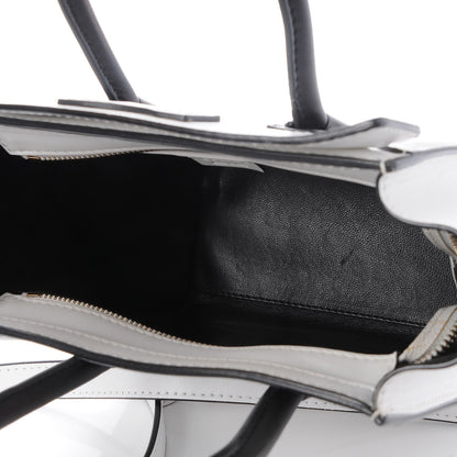 Celine Satin Calfskin Nano Bi-Color Luggage White Black 6 of 9