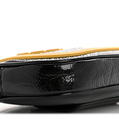 Gucci Patent Rubber Game Patch Logo Belt Bag 95 38 Black 10 of 14