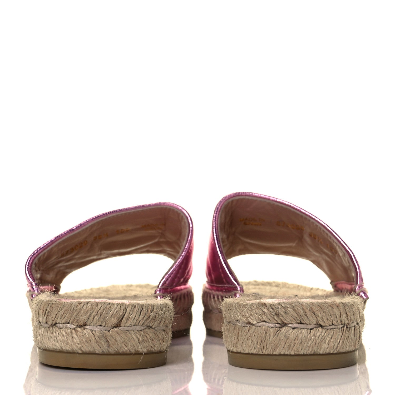 Gucci Metallic Nappa Matelasse GG Marmont Espadrille Slide Sandals 38.5 Rosa 5 of 8