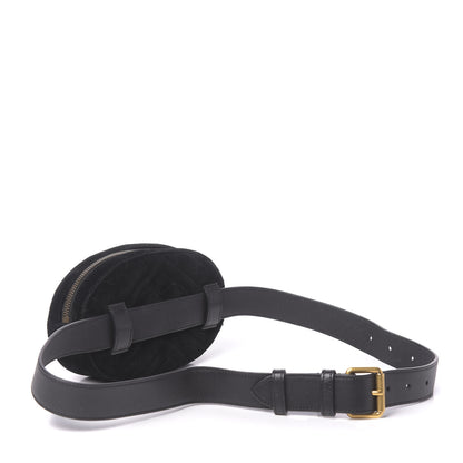 Gucci Velvet Matelasse GG Marmont Belt Bag 85 34 Black 3 of 10