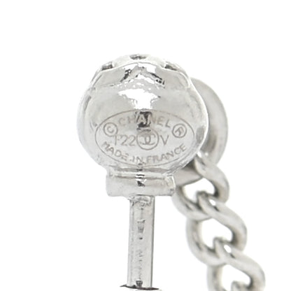 Chanel Baguette Crystal CC Drop Earrings Silver 4 of 5