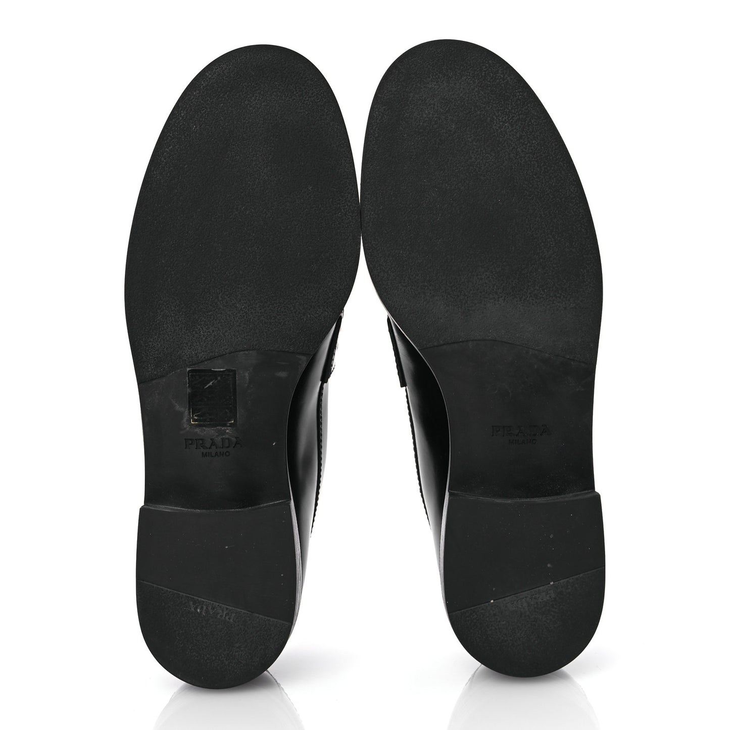 Spazzolato Metal Triangle Logo Loafers 38 Black