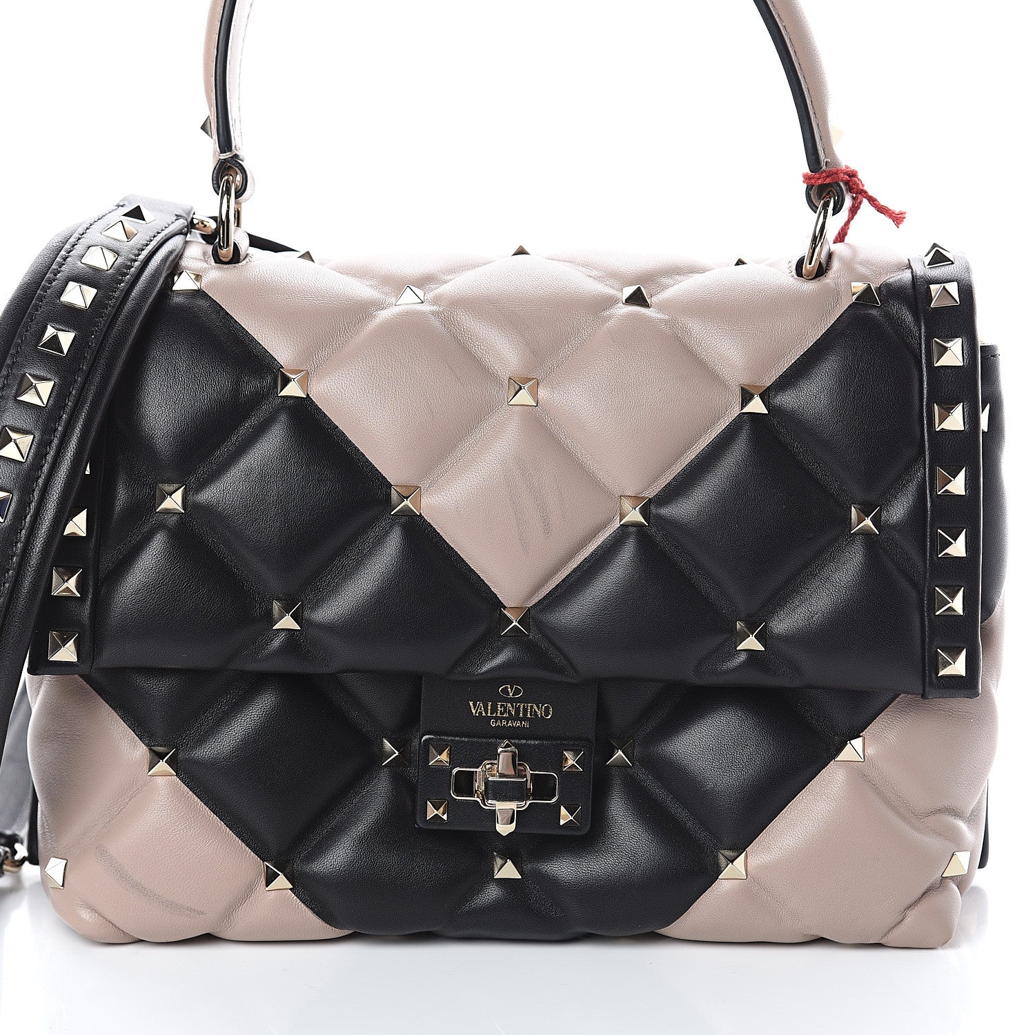 Valentino Garavani Nappa Medium Candystud Top Handle Bag Black Poudre 6 of 8