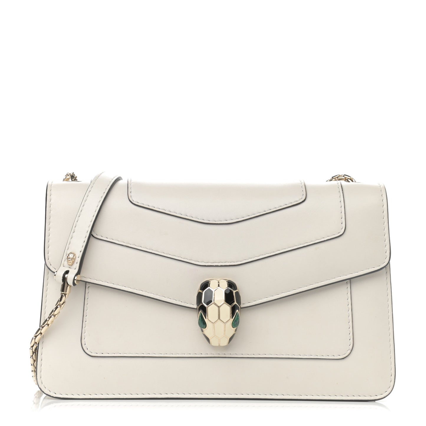 Calfskin Serpenti Forever Crossbody Bag White