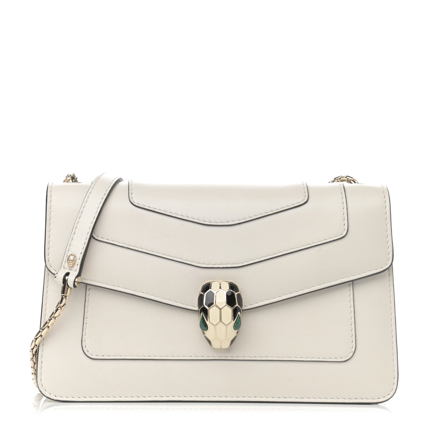 Bulgari Calfskin Serpenti Forever Crossbody Bag White 1 of 13